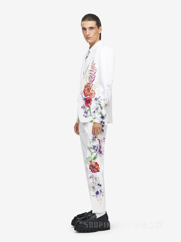 草甸花卉单排扣夹克