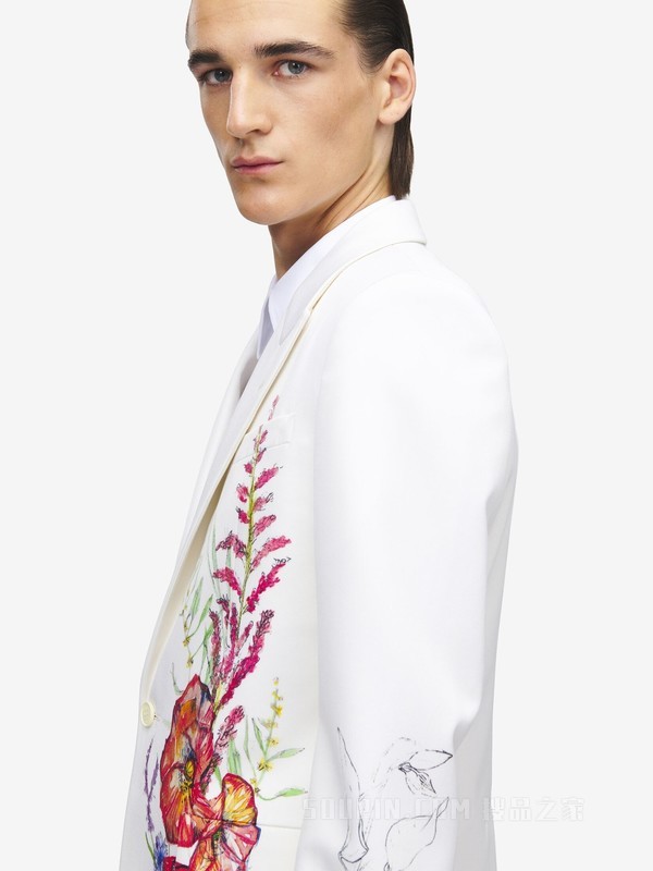 草甸花卉单排扣夹克