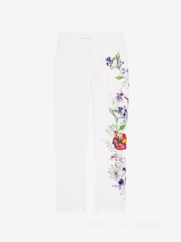 草甸花卉烟管裤