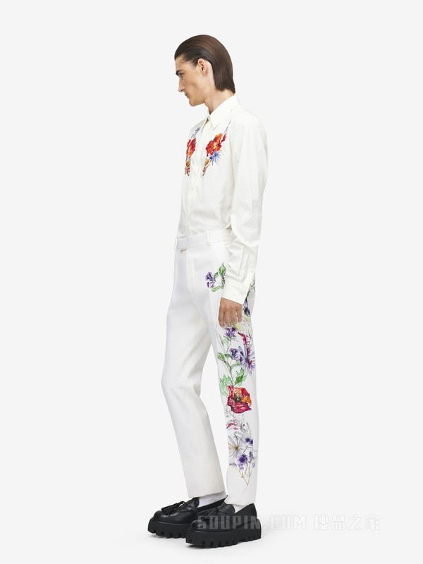 草甸花卉烟管裤