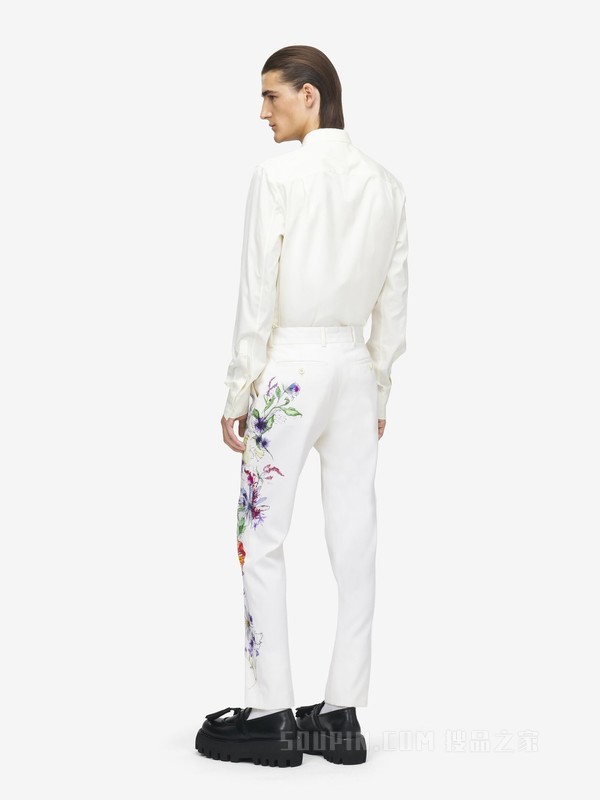 草甸花卉烟管裤