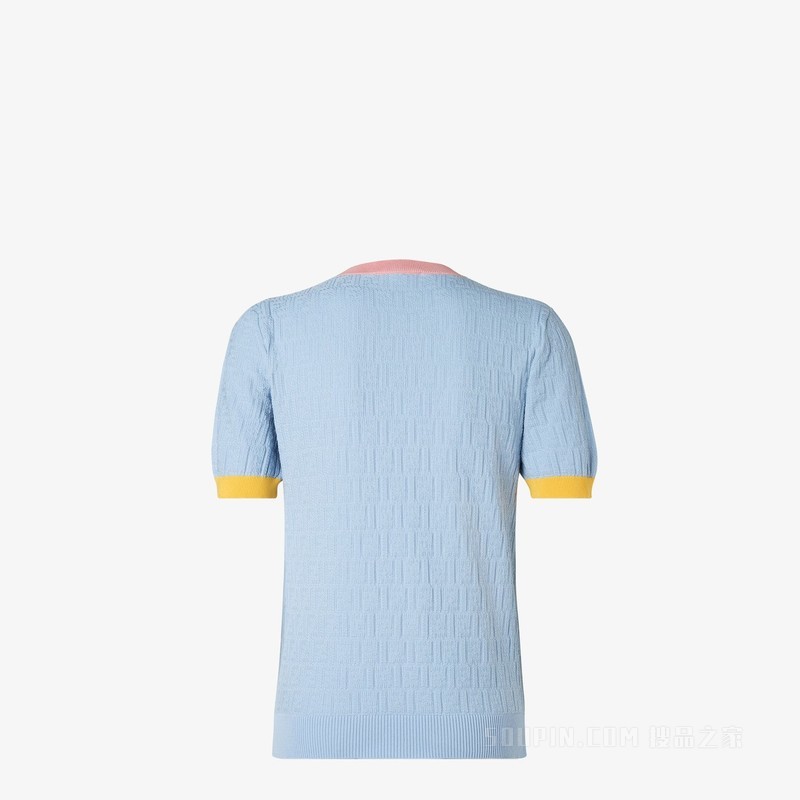 毛衣 FENDI 2026春节限定系列浅蓝色FF棉和桑蚕丝毛衣