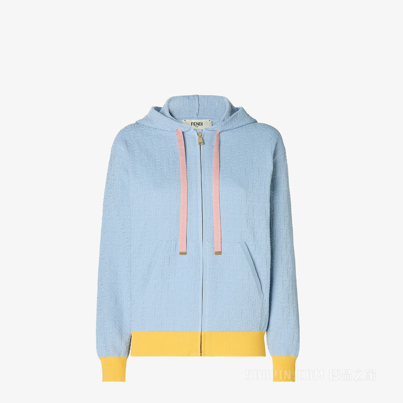 运动衫 FENDI 2026春节限定系列浅蓝色FF棉和桑蚕丝运动衫