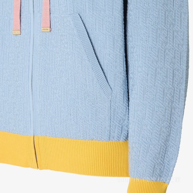 运动衫 FENDI 2026春节限定系列浅蓝色FF棉和桑蚕丝运动衫