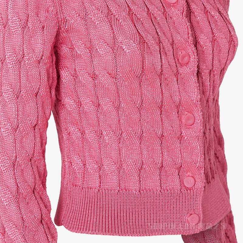 开衫 粉红色人造丝开衫