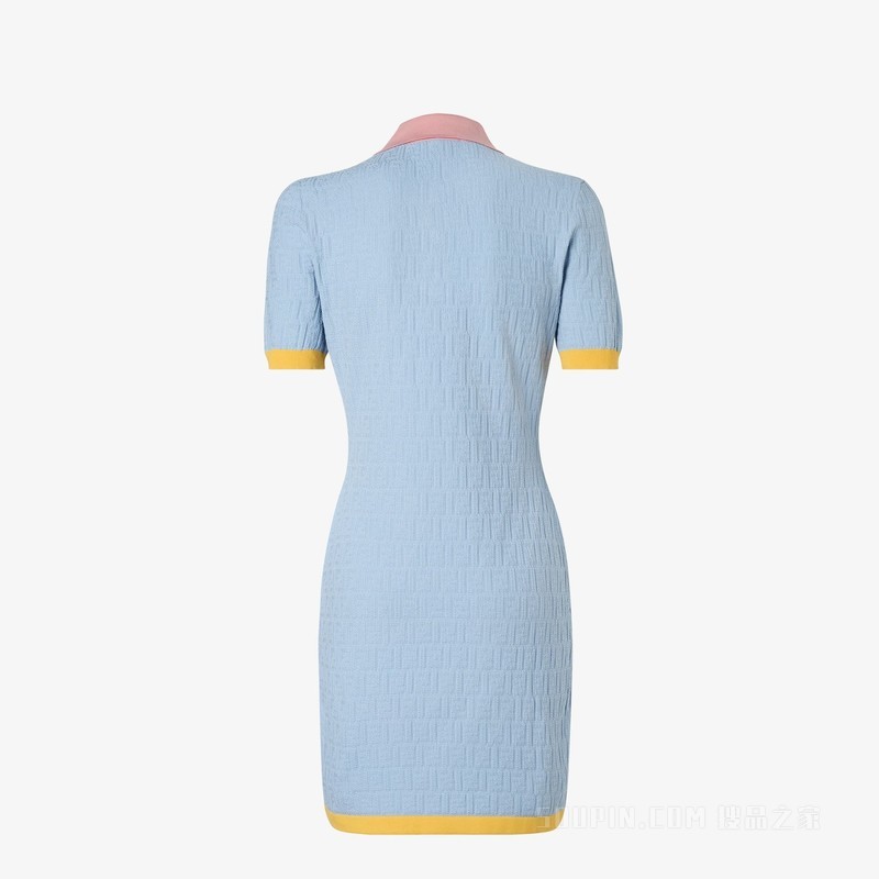 连衣裙 FENDI 2026春节限定系列浅蓝色FF棉和桑蚕丝连衣裙