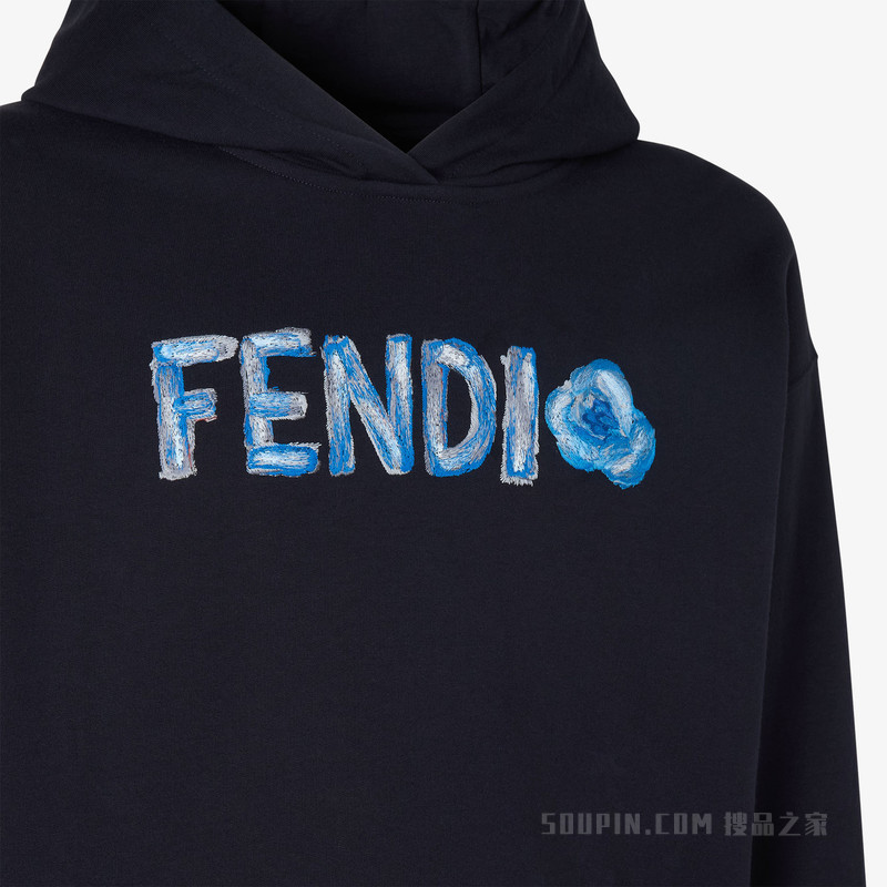 运动衫 FENDI 2026春节限定系列深蓝色棉质运动衫