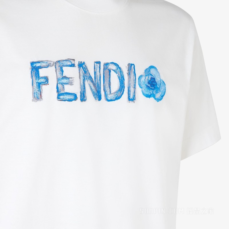 T恤 FENDI 2026春节限定系列白色棉质T恤