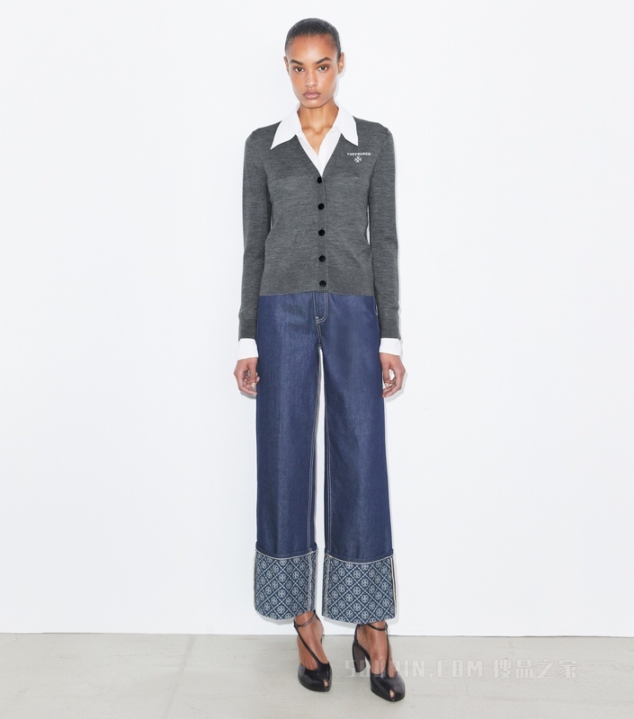 Simone 羊毛开衫 岩石灰