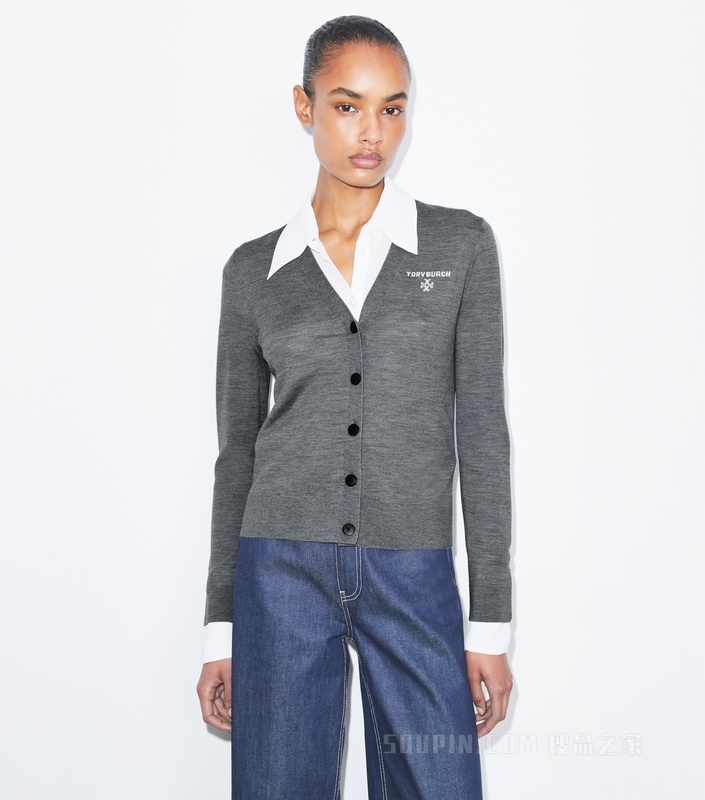 Simone 羊毛开衫 岩石灰