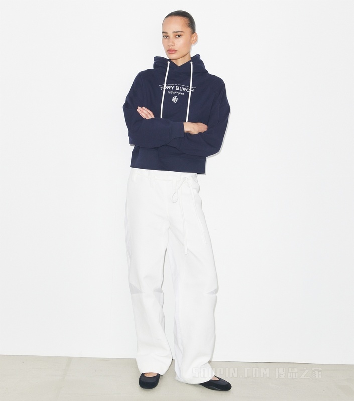 棉质连帽衫 中调海军蓝