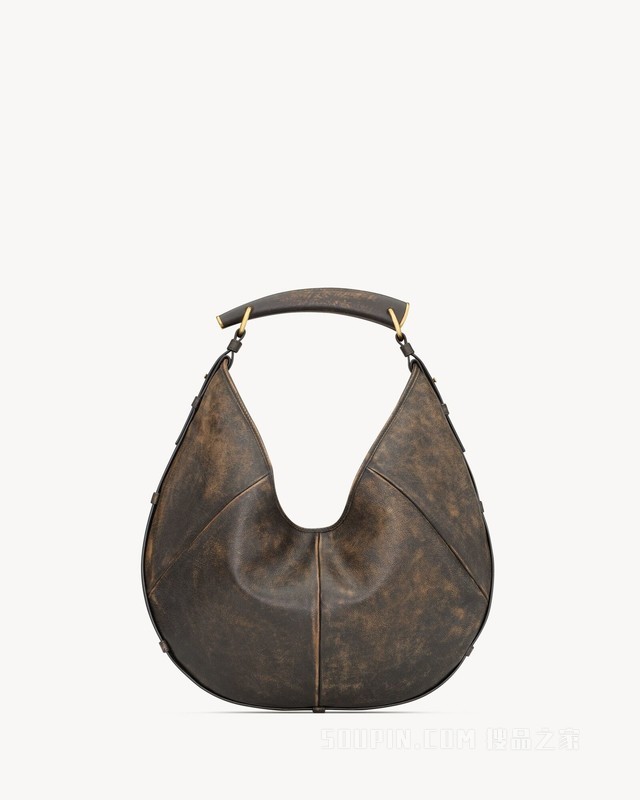 MOMBASA中号复古皮革手袋