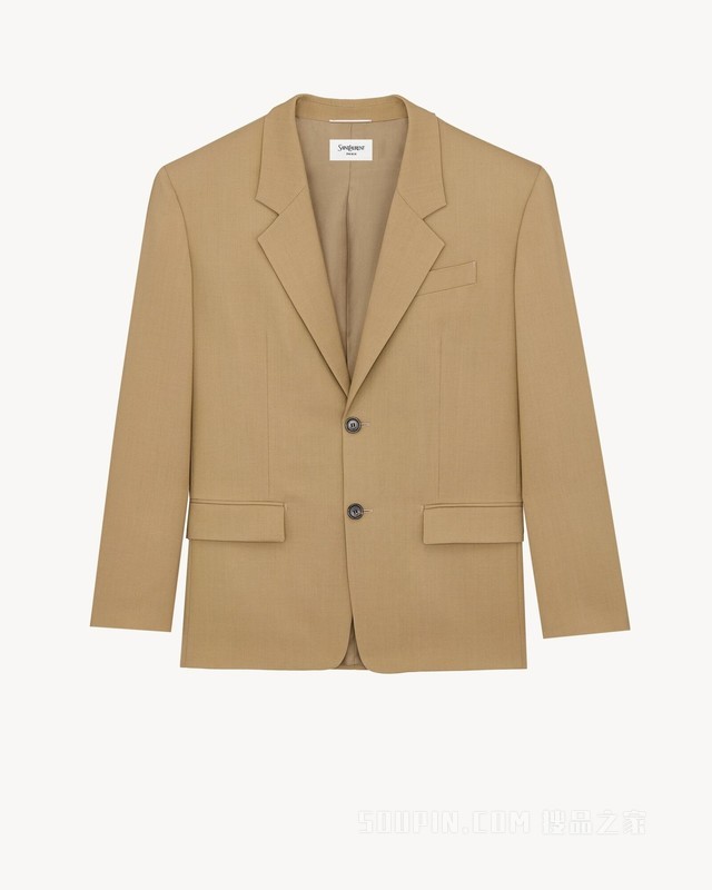 羊毛和马海毛帆布夹克