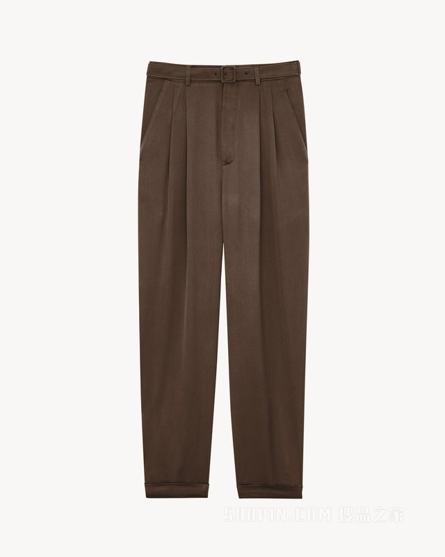 桑蚕丝公爵缎修身长裤