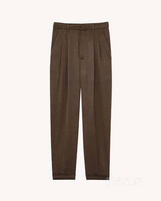 桑蚕丝公爵缎修身长裤