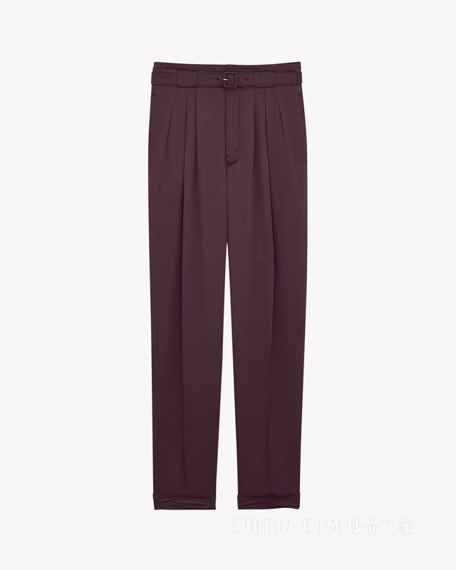 桑蚕丝公爵缎腰带长裤