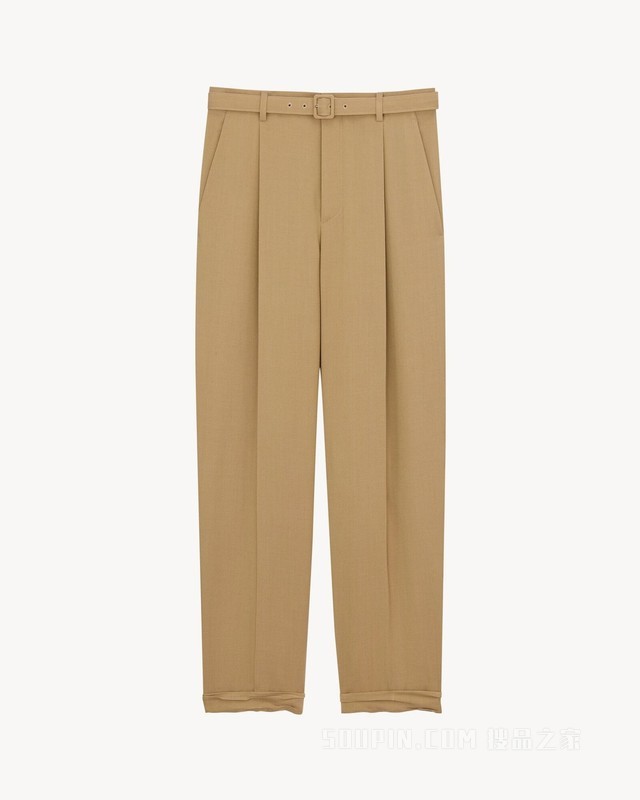 羊毛和马海毛修身长裤