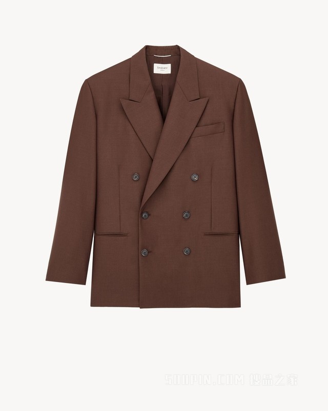 羊毛和马海毛帆布夹克