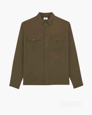 桑蚕丝缎面背面绉缎衬衫