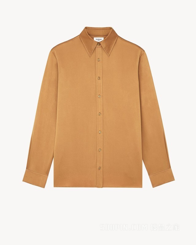 桑蚕丝缎面背面绉缎衬衫