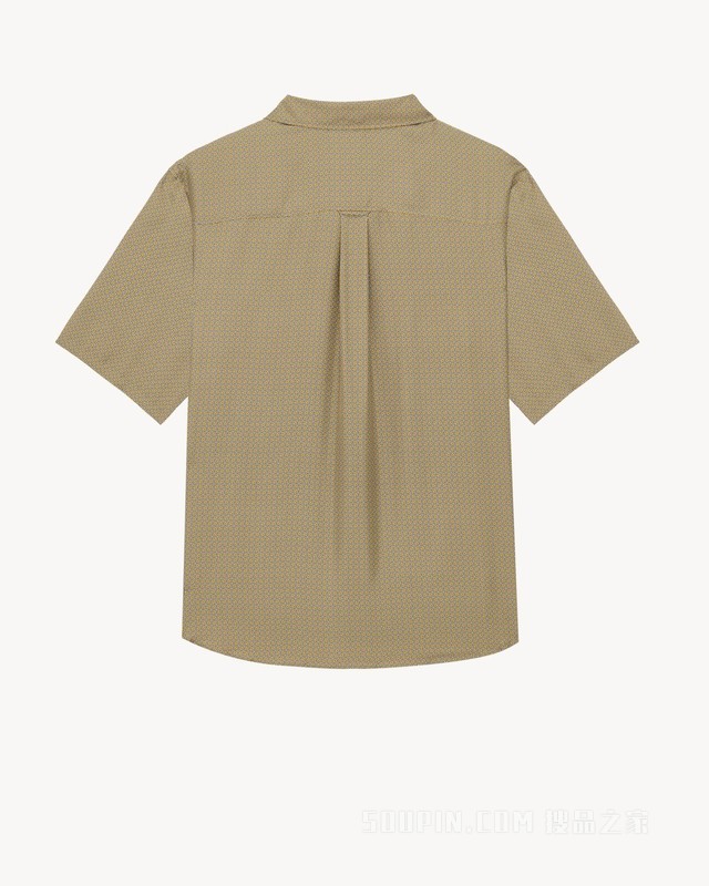 几何桑蚕丝缎面衬衫