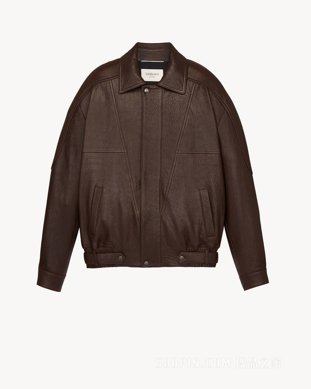 泡泡羊皮革夹克