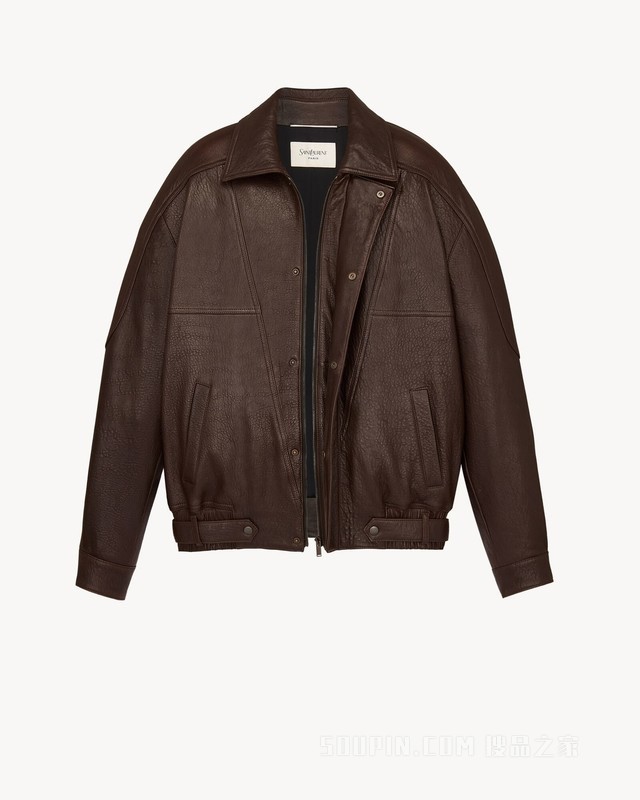 泡泡羊皮革夹克