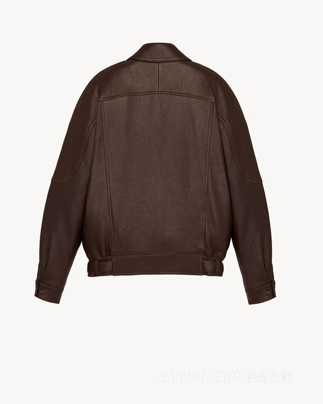 泡泡羊皮革夹克