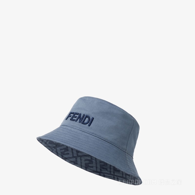 帽子 两面蓝色帆布渔夫帽