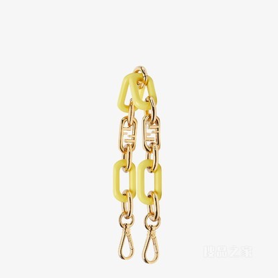 迷你Strap You 金色金属和黄色链条肩带