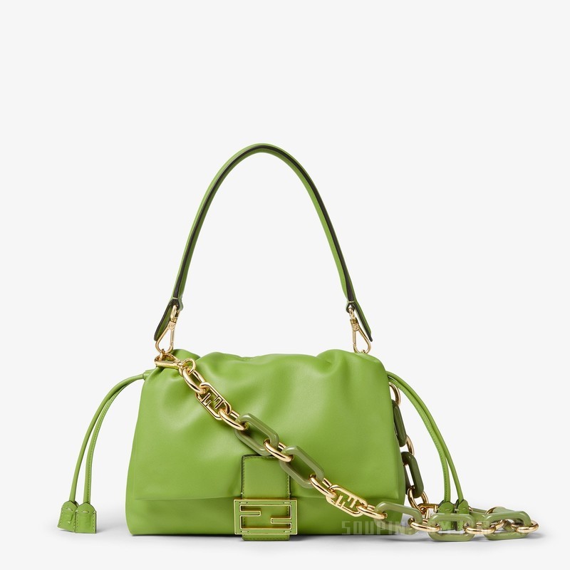 Strap You 金色金属和绿色链条肩带