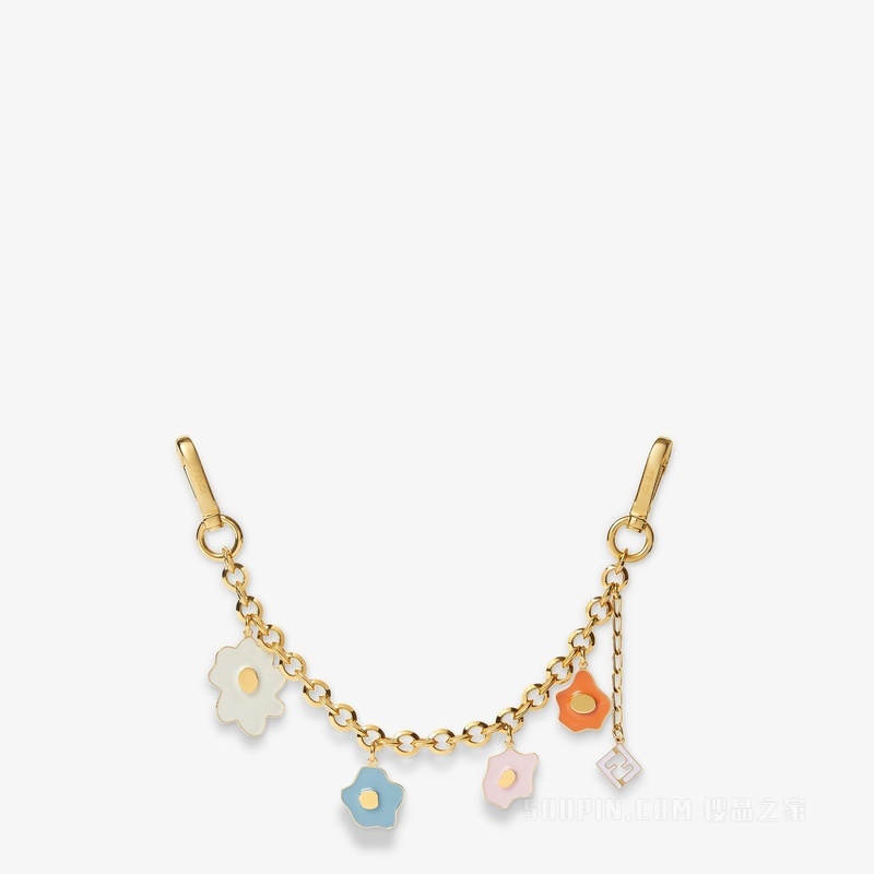 Sunny Side Flowers链条挂饰 金色金属挂饰