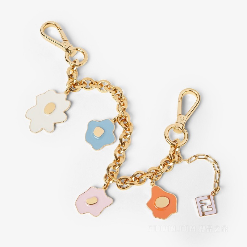 Sunny Side Flowers链条挂饰 金色金属挂饰