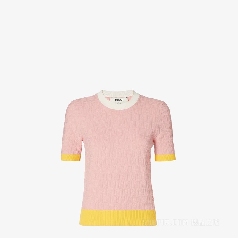 毛衣 浅粉红色棉质和桑蚕丝毛衣