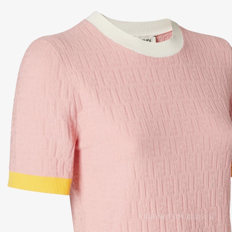 毛衣 浅粉红色棉质和桑蚕丝毛衣