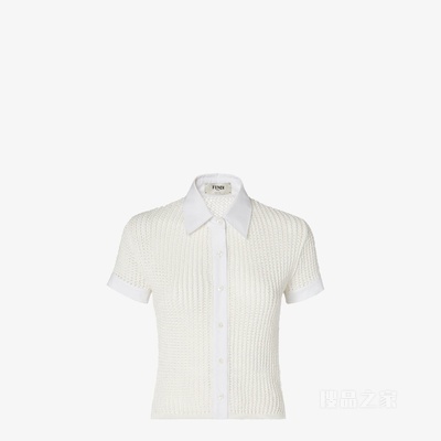 衬衫 白色棉质网眼布衬衫