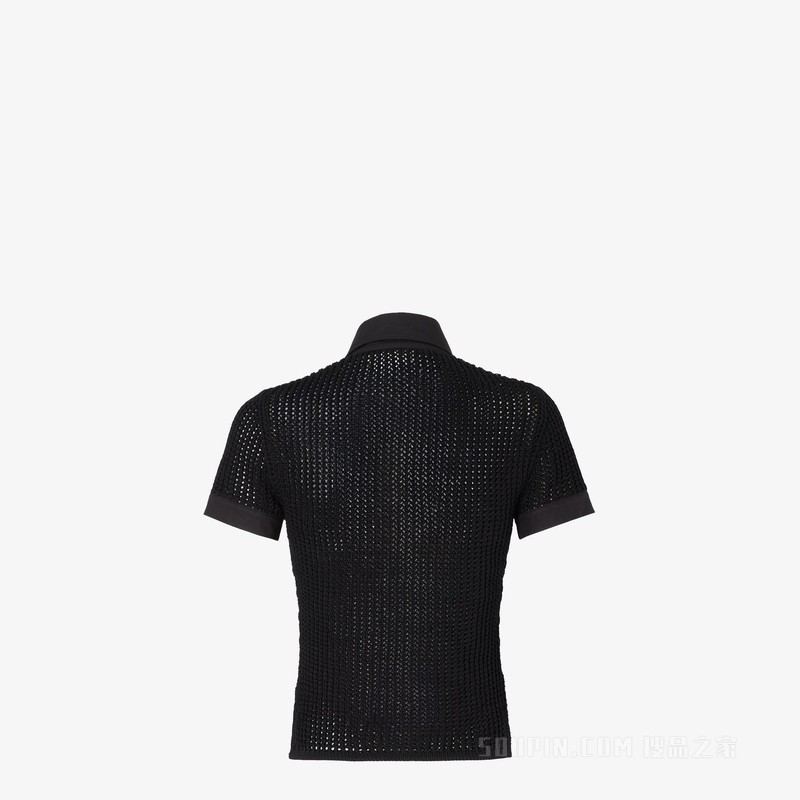 衬衫 黑色棉质网眼布衬衫