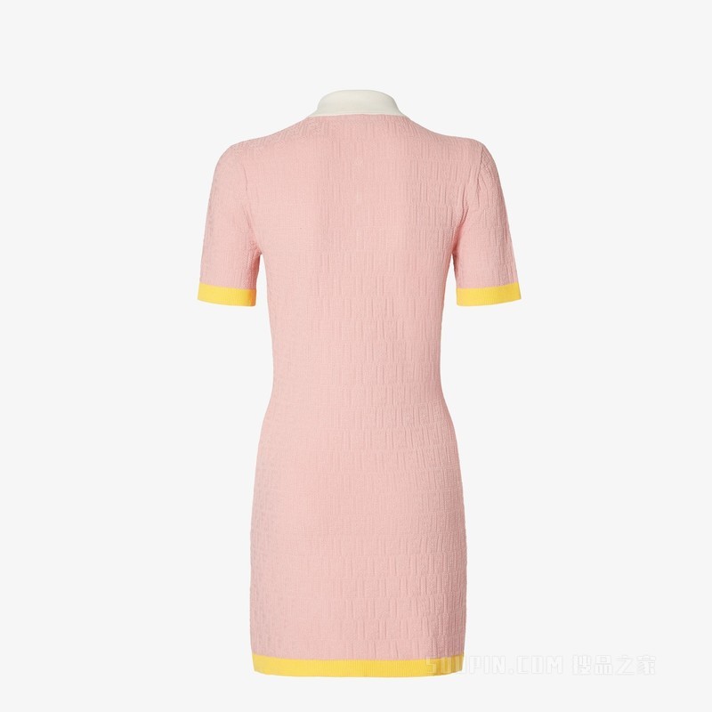 连衣裙 粉红色FF棉质和桑蚕丝连衣裙