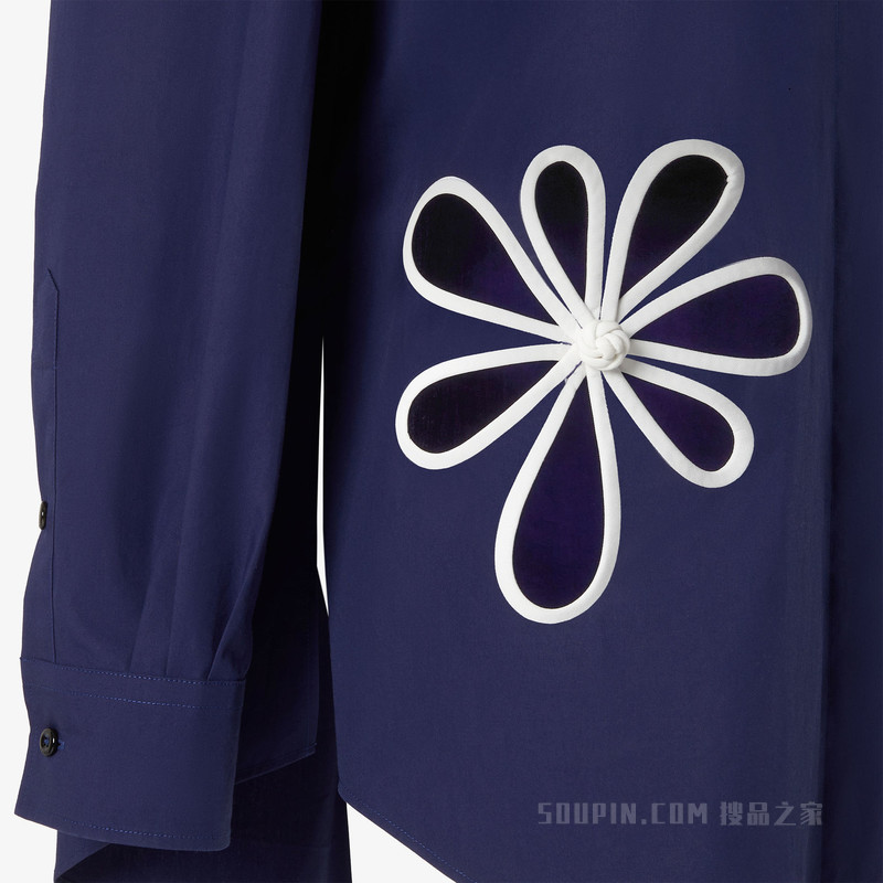 衬衫 深蓝色府绸衬衫