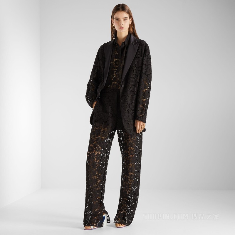 Polo衫 黑色蕾丝Polo衫