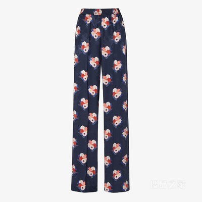 长裤 深蓝色桑蚕丝长裤