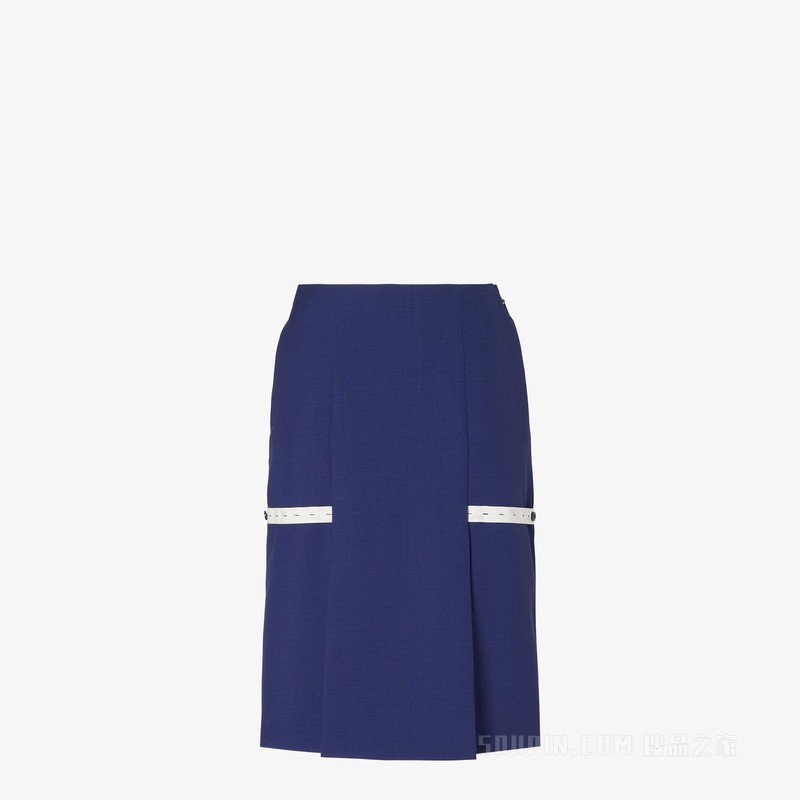 半身裙 深蓝色马海毛布料半身裙