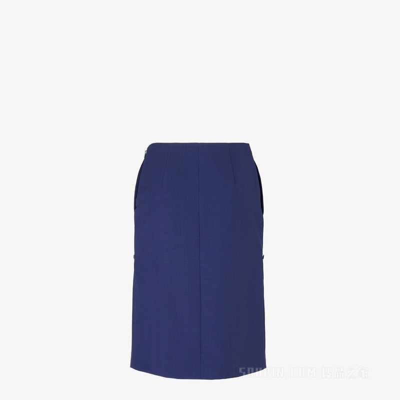 半身裙 深蓝色马海毛布料半身裙