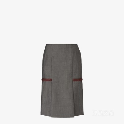 半身裙 灰色马海毛布料半身裙