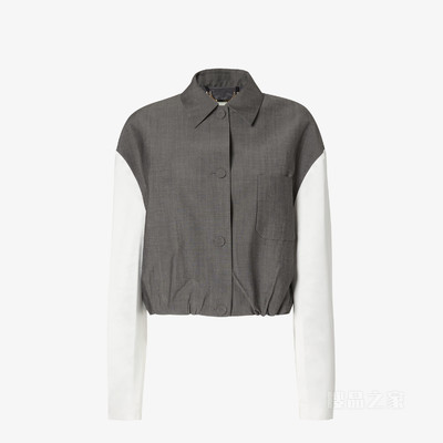 夹克 灰色马海毛布料夹克