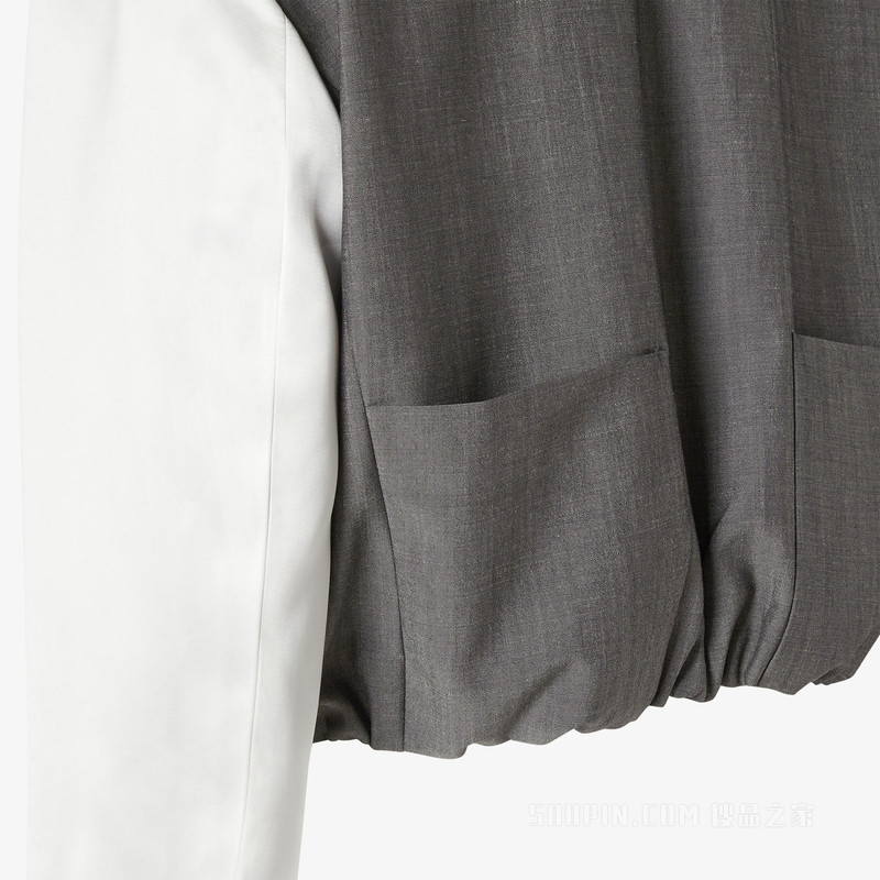 夹克 灰色马海毛布料夹克