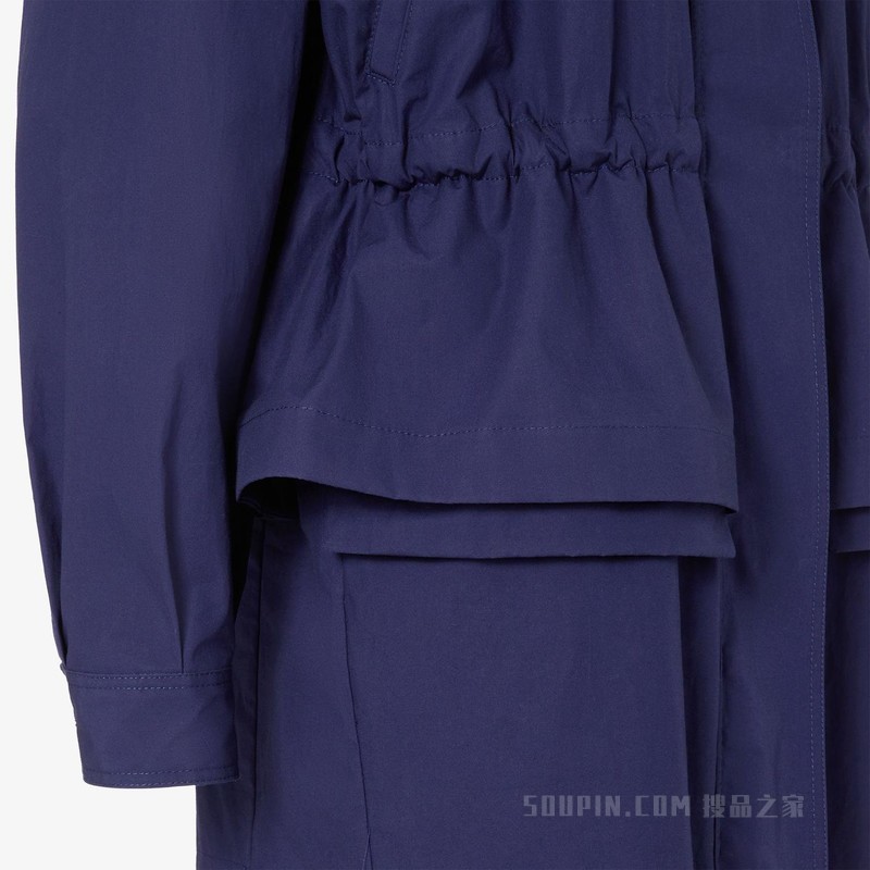 夹克衫 深蓝色府绸派克大衣