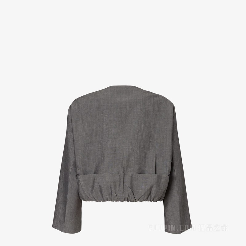 夹克 灰色马海毛布料夹克