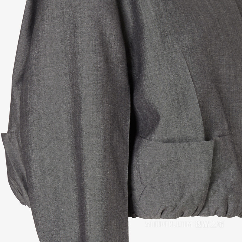 夹克 灰色马海毛布料夹克