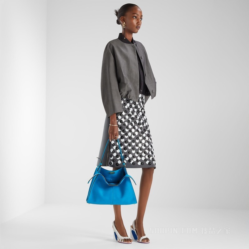 夹克 灰色马海毛布料夹克